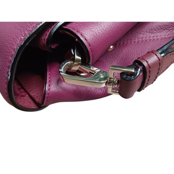 Kate Spade Purple Pebbled Leather Crossbody Satchel Bag Gold Hardware - Picture 13 of 16